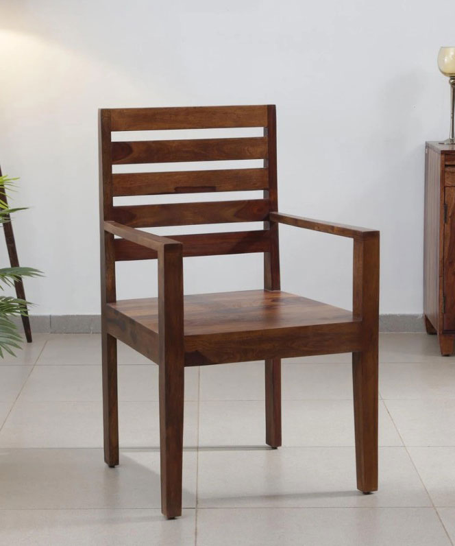 Wooden Arm Chair In Provincial Teak Finish