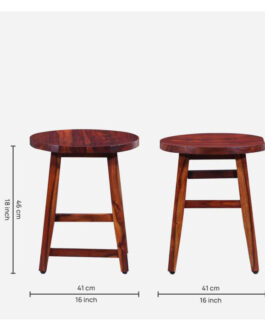 Wooden Stool Pure Teak Wood With Natural Polish