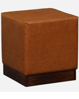 Leatherette Pouffe In Brown Colour